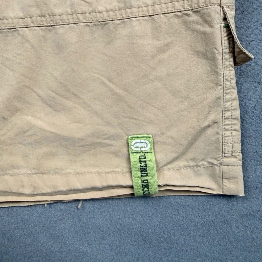 Ecko Unltd Y2K Skater Cargo Shorts Cotton Nylon Baggy Khaki 16